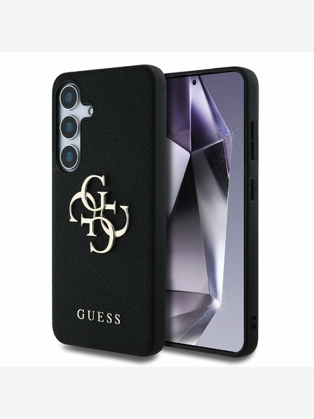 Guess Guess PU Grained 4G Metal Logo Zadní Kryt pro Samsung Galaxy S25+ Black