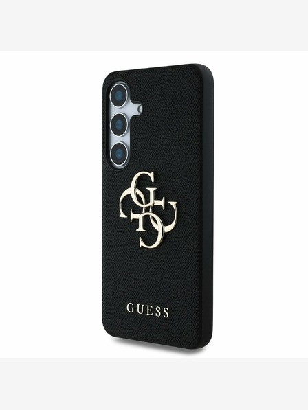 Guess Guess PU Grained 4G Metal Logo Zadní Kryt pro Samsung Galaxy S25+ Black