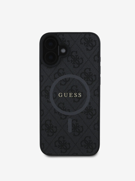 Guess Guess PU Leather 4G Colored Ring MagSafe Zadní Kryt pro iPhone 16 Black