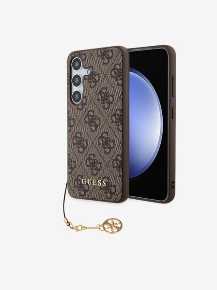 Guess Guess 4G Charm Zadní Kryt pro Samsung Galaxy S24 Brown