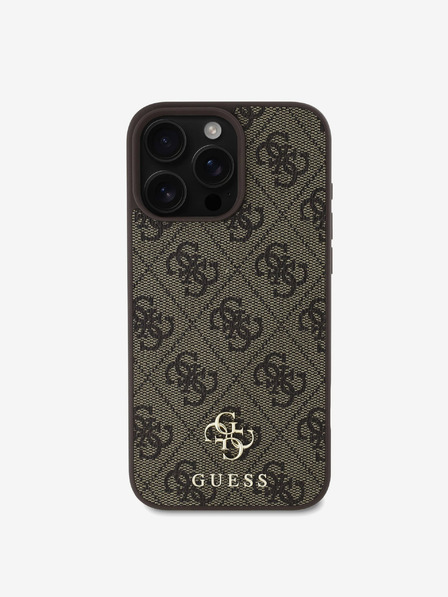 Guess Guess PU 4G Small Metal Logo MagSafe Zadní Kryt pro iPhone 16 Pro Max Brown