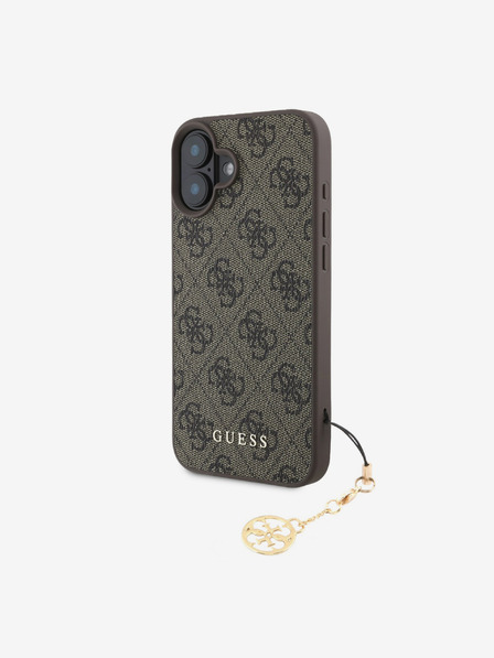 Guess Guess 4G Charm Zadní Kryt pro iPhone 16 Plus Tone on Tone Brown