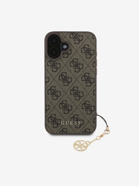 Guess Guess 4G Charm Zadní Kryt pro iPhone 16 Plus Tone on Tone Brown