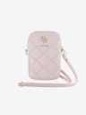 Guess Guess PU Quilted 4G Metal Logo Taška na Telefon se Zipem Pink