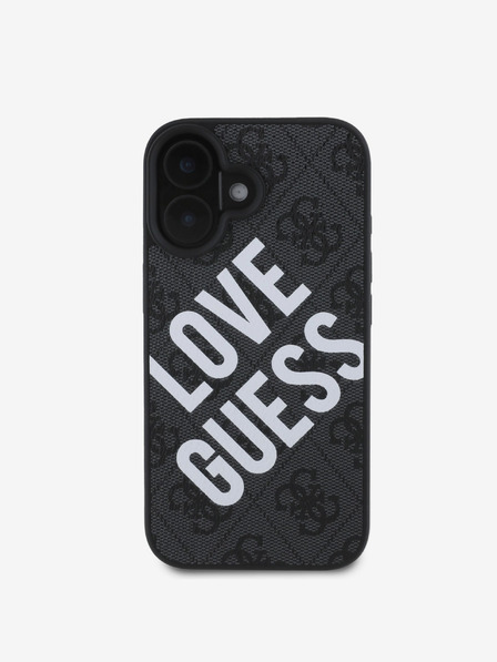 Guess Guess PU Leather 4G Big Love Logo MagSafe Zadní Kryt pro iPhone 16 Black