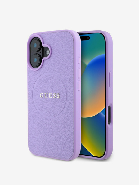 Guess Guess PU Grained Classic Logo MagSafe Zadní Kryt pro iPhone 16 Plus Purple