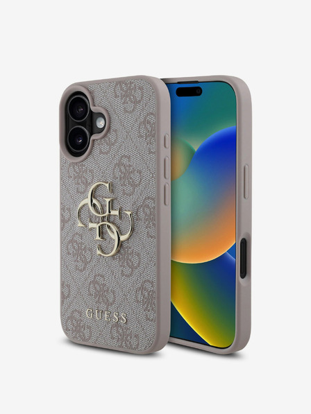Guess Guess PU 4G Metal Logo Zadní Kryt pro iPhone 16 Plus Pink