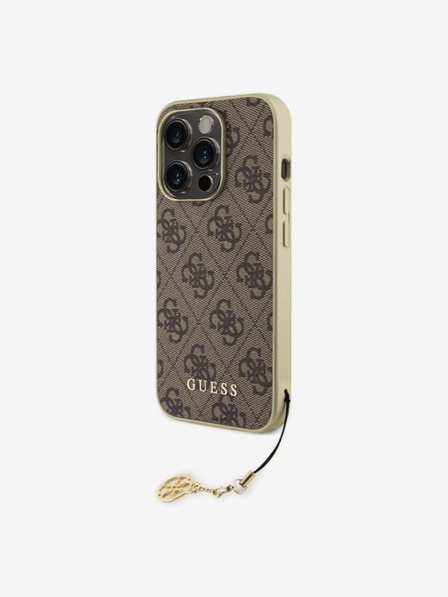 Guess Guess 4G Charm Zadní Kryt pro iPhone 15 Pro Brown