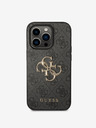 Guess Guess PU 4G Metal Logo Zadní Kryt pro iPhone 15 Pro Max Grey