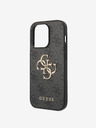 Guess Guess PU 4G Metal Logo Zadní Kryt pro iPhone 15 Pro Max Grey