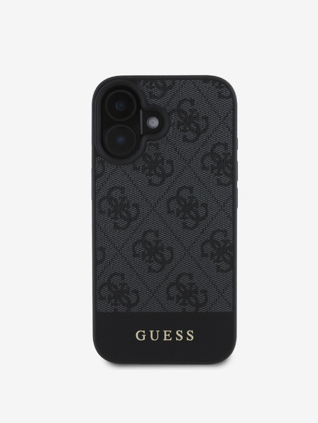 Guess Guess PU 4G Stripe Zadní Kryt pro iPhone 16 Grey