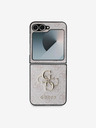 Guess PU 4G Metal Logo Zadní Kryt pro Samsung Galaxy Z Flip 6 Pink Obal na telefon