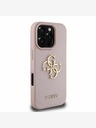 Guess Guess PU Grained 4G Metal Logo Zadní Kryt pro iPhone 16 Pro Pink
