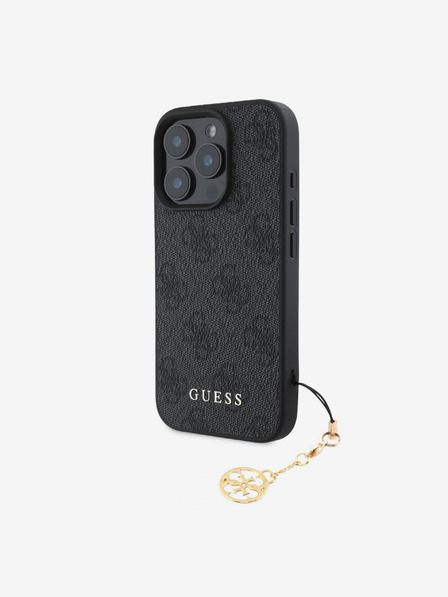 Guess Guess 4G Charm Zadní Kryt pro iPhone 16 Pro Tone on Tone Grey