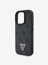 Guess Guess PU 4G Strass Triangle Metal Logo Zadní Kryt + Crossbody Popruh pro iPhone 16 Pro Max Black