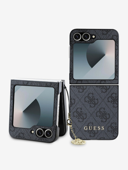 Guess 4G Charm Zadní Kryt pro Samsung Galaxy Z Flip 6 Grey Obal na telefon