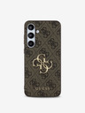 Guess Guess PU 4G Metal Logo Zadní Kryt pro Samsung Galaxy S24 FE Brown