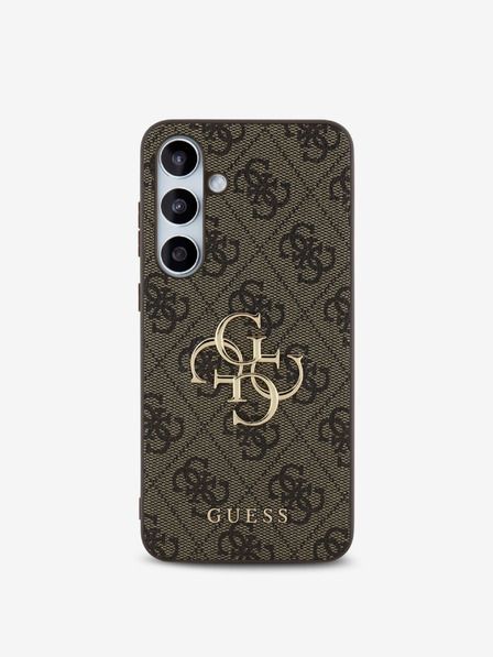 Guess Guess PU 4G Metal Logo Zadní Kryt pro Samsung Galaxy S24 FE Brown