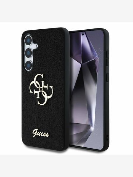 Guess Guess PU Fixed Glitter 4G Metal Logo Zadní Kryt pro Samsung Galaxy S25+ Black