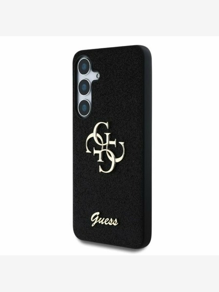 Guess Guess PU Fixed Glitter 4G Metal Logo Zadní Kryt pro Samsung Galaxy S25+ Black