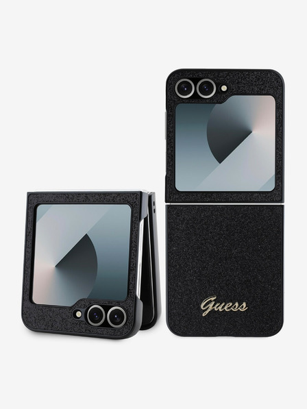 Guess Guess PC/TPU Glitter Flakes Metal Logo Zadní Kryt pro Samsung Galaxy Z Flip 6 Black