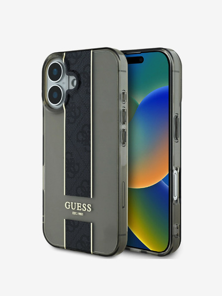 Guess Guess IML Middle 4G Stripe Zadní Kryt pro iPhone 16 Black