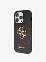Guess Guess PU Fixed Glitter 4G Metal Logo Zadní Kryt pro iPhone 15 Pro Max Black