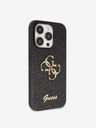 Guess Guess PU Fixed Glitter 4G Metal Logo Zadní Kryt pro iPhone 15 Pro Max Black