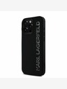 Karl Lagerfeld Karl Lagerfeld 3D Rubber Glitter Logo Zadní Kryt pro iPhone 16 Pro Black