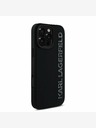Karl Lagerfeld Karl Lagerfeld 3D Rubber Glitter Logo Zadní Kryt pro iPhone 16 Pro Black