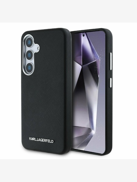 Karl Lagerfeld Karl Lagerfeld PU Saffiano Metal Logo and Frame Zadní Kryt pro Samsung Galaxy S25+ Black