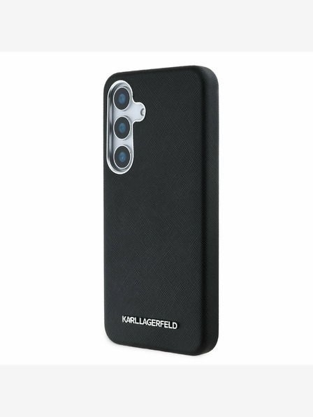 Karl Lagerfeld Karl Lagerfeld PU Saffiano Metal Logo and Frame Zadní Kryt pro Samsung Galaxy S25+ Black