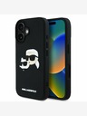 Karl Lagerfeld Karl Lagerfeld 3D Rubber Double Heads Zadní Kryt pro iPhone 16 Black