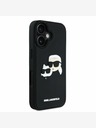 Karl Lagerfeld Karl Lagerfeld 3D Rubber Double Heads Zadní Kryt pro iPhone 16 Black