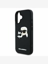 Karl Lagerfeld Karl Lagerfeld 3D Rubber Double Heads Zadní Kryt pro iPhone 16 Black