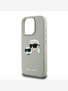 Karl Lagerfeld Karl Lagerfeld 3D Rubber Double Heads Zadní Kryt pro iPhone 16 Pro Beige