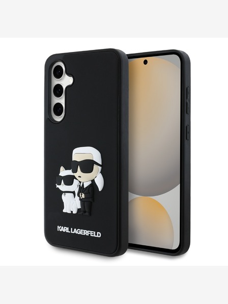 Karl Lagerfeld Karl Lagerfeld 3D Rubber Karl and Choupette Zadní Kryt pro Samsung Galaxy S24 FE Black