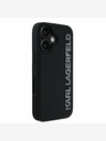 Karl Lagerfeld Karl Lagerfeld 3D Rubber Glitter Logo Zadní Kryt pro iPhone 16 Black