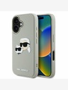 Karl Lagerfeld Karl Lagerfeld 3D Rubber Double Heads Zadní Kryt pro iPhone 16 Beige
