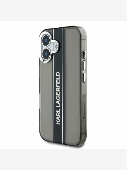 Karl Lagerfeld Karl Lagerfeld IML Stripe Logo Zadní Kryt pro iPhone 16 Black