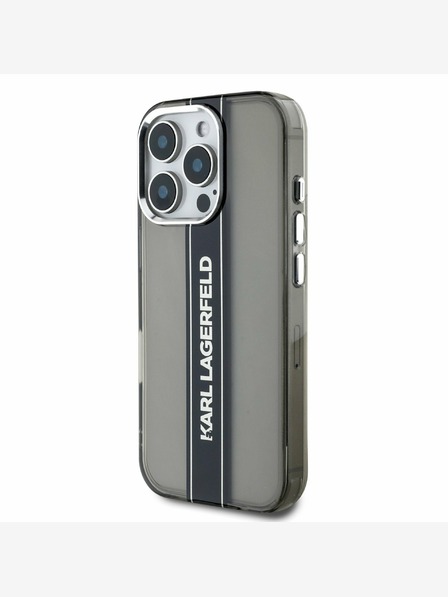 Karl Lagerfeld Karl Lagerfeld IML Stripe Logo Zadní Kryt pro iPhone 16 Pro Black