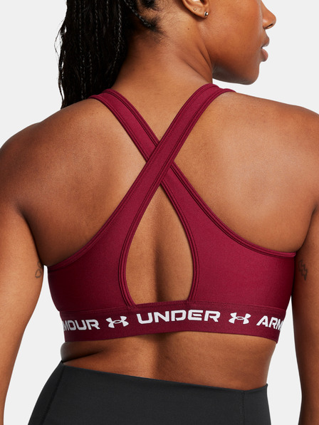 Under Armour Dámská podprsenka Under Armour Crossback Mid Bra-RED