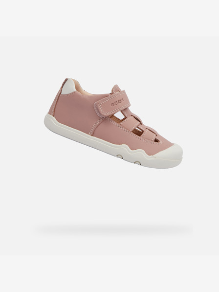Geox Starorůžové dívčí barefoot tenisky s otevřeným nártem Geox Steppieu