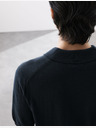 Marks & Spencer Pletená polokošile z čisté extra jemné vlny merino Marks & Spencer námořnická modrá