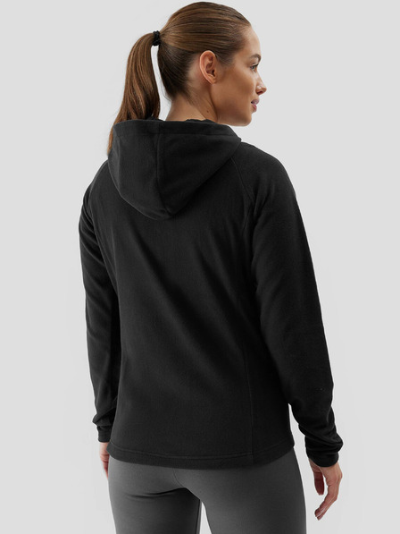 4F Dámská fleece mikina na zip regular s kapucí 4F