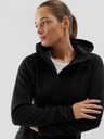 4F Dámská fleece mikina na zip regular s kapucí 4F