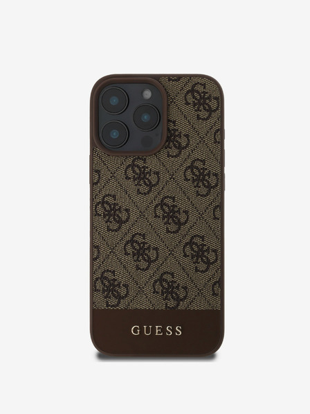 Guess Guess PU 4G Stripe Zadní Kryt pro iPhone 16 Pro Max Brown