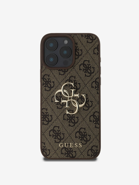 Guess Guess PU 4G Metal Logo Zadní Kryt pro iPhone 16 Pro Max Brown