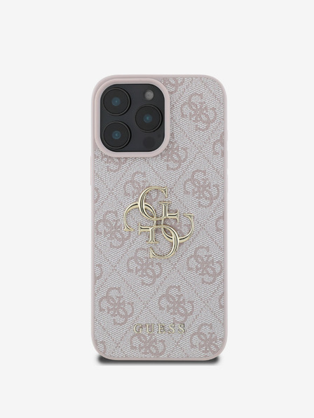 Guess Guess PU 4G Metal Logo Zadní Kryt pro iPhone 16 Pro Pink