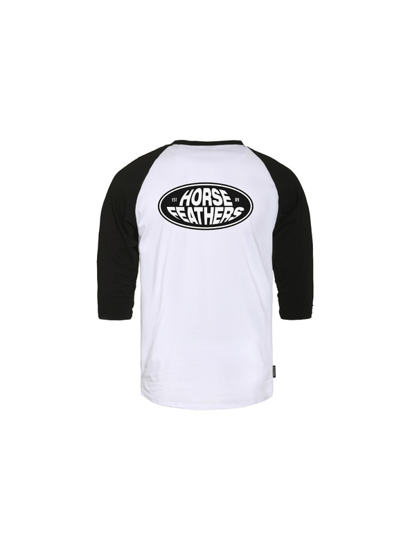 Horsefeathers Triko Dynamo Raglan - white/black HORSEFEATHERS